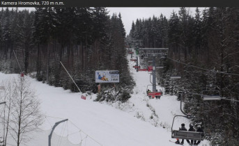 Obraz podglądu z kamery internetowej The ski resort Špindlerův Mlýn - Hromovka